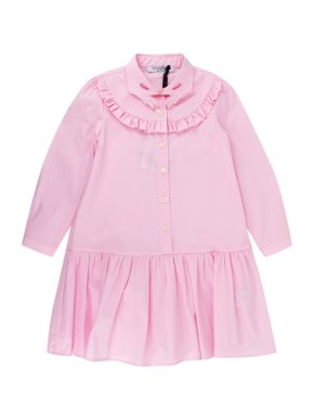 Vivetta Girl's Pink Shirt Dress with Embroidered Collar