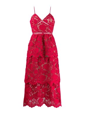 Self Portrait Red Lace A-Line Dress