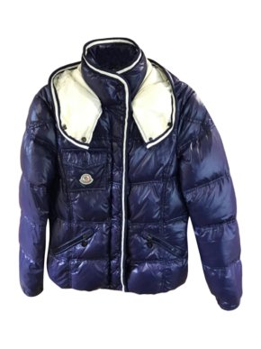 Moncler Blue & White Quilted Down Puffer Coat