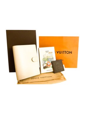 Louis Vuitton White Epi Leather Agenda & Murakami Print Refill