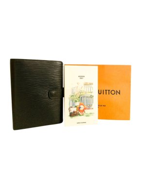 Louis Vuitton Black Epi Leather Agenda & Murakami Print Refill