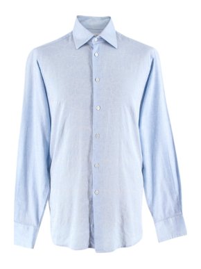 Richard James Pale Blue Cotton Paisley Shirt