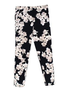 ERDEM Gianna Hibiya Orchid-Print Straight Leg Trousers