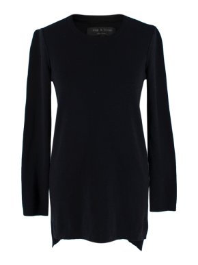 Rag & Bone Black Crew Neck Long Sleeve Wool Jumper