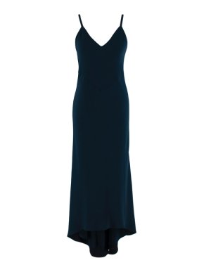 Alice + Olivia Navy Asymmetric Slip Dress