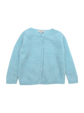 Caramel Blue Alpaca Wool Blend Buttoned Cardigan