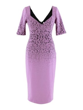 Prabal Gurung Lilac Speckled Fitted Midi Dress