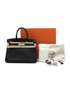 Hermes Birkin 30 in Black Taurillion Clemence Leather PHW