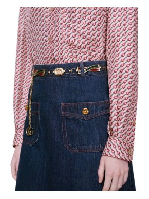 Gucci Enamel Interlocking G Chain Belt