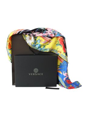 Versace Multicoloured Silk Floral Print Scarf