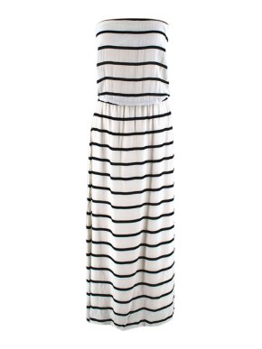 VIX by Paula Hermanny White Striped Strapless Dress