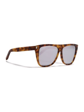 Saint Laurent Square Aviator Tortoiseshell Sunglasses