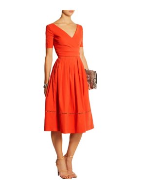 Preen by Thornton Bregazzi Red Robin Stretch Crepe Midi Dress