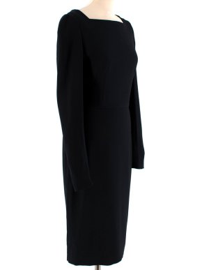 Tom Ford Black Keyhole Back Midi Fitted Dress