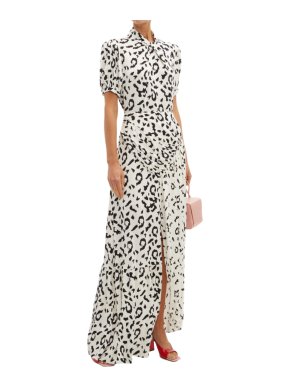 Self Portrait Monochrome Leopard Crepe Maxi Dress