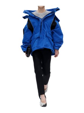 Balenciaga Blue & Black Runway Oversize Padded Jacket