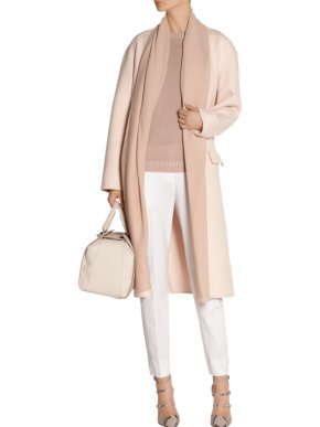 Bottega Veneta Blush Pink Cashmere Tie Waist Coat