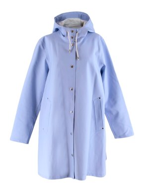 Stutterheim Light Blue Rubberized Hooded Rain Coat