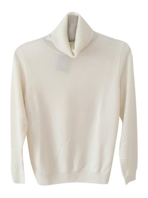 N.Peal Ivory Cashmere Roll Neck Jumper
