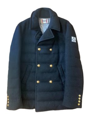 Moncler Blue Cashmere Down Double Breasted Jacket