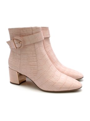 Sophia Webster Pink Croc Embossed Tutti 60 Ankle Boots