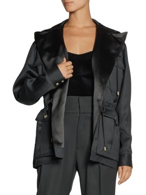 Balmain Hooded Wool-Gabardine Jacket