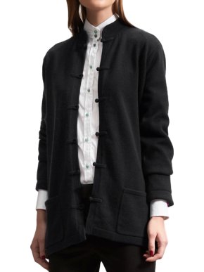 Shanghai Tang Cashmere Cardigan with Silk Lining