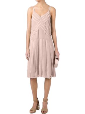 RED Valentino Georgette Pink Lace Trimmed Dress