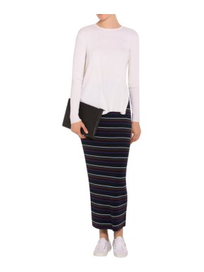 T by Alexander Wang Multi-coloured Striped Knit Maxi Skirt