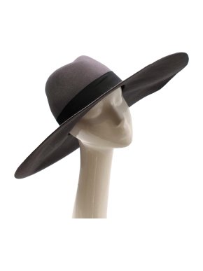 Saint Laurent Grey Rabbit Felt Floppy Fedora Hat