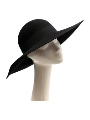Saint Laurent Black Feather and Grosgrain-trimmed Hat