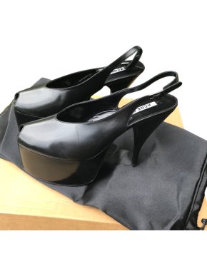 Acne Studios Black Platform Slingback Sandals