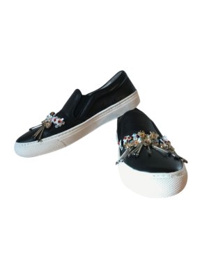 Markus Lupfer Black Embellished Slip-On Sneakers