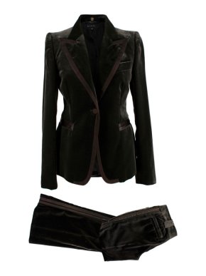 Gucci Green Velvet Two Piece Suit