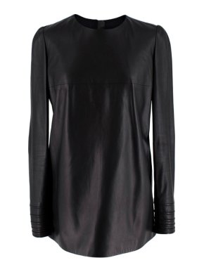 Gianfranco Ferre Black Leather Long Sleeve Top