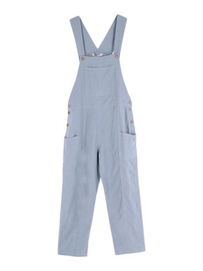 Kara Thoms Blue Linen Beatrix Overalls