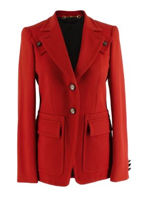 Gucci Red Wool Single Breasted Tailored Jacket