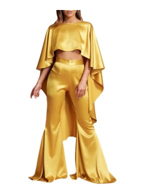 Kirsty Doyle Mustard Yellow Satin Cape Top