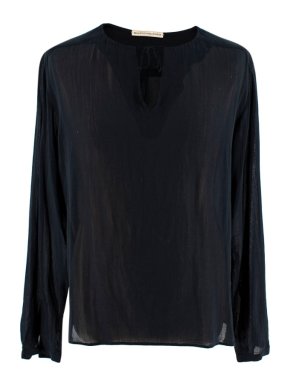 Balenciaga Black Sheer Pussybow Blouse