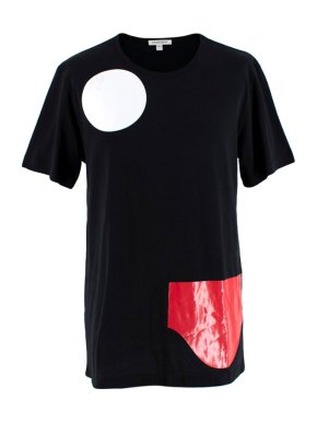 JW Anderson Black Cotton Geometric Abstract Patch T-Shirt