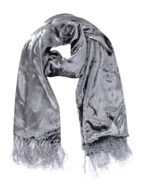 J. Lindeberg Grey Silk Velvet Scarf