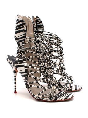 Sophia Webster Black & White Strappy Heeled Sandals