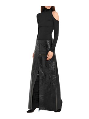 Vetements Black Cotton blend Turtleneck Cut-out Top