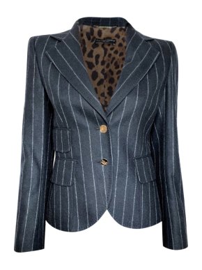 Dolce & Gabbana Blue Pinstripe Tailored Jacket