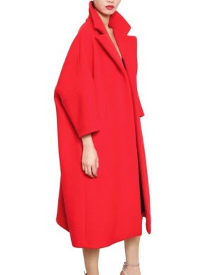 Jil Sander New Season Red Cashmere Blend Oversize Coat