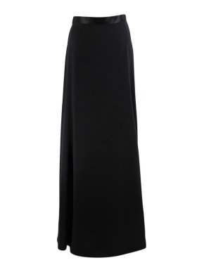 Gianfranco Ferre Black Silk A-Line Maxi Skirt