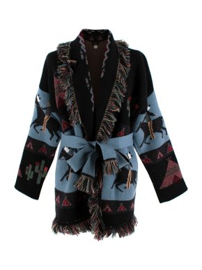 Alanui Multi-Coloured Cashmere Abstract Jacquard Cardigan