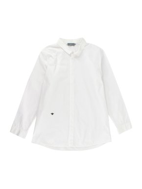 Dior White Bee Embroidered Cotton Long Sleeve Shirt