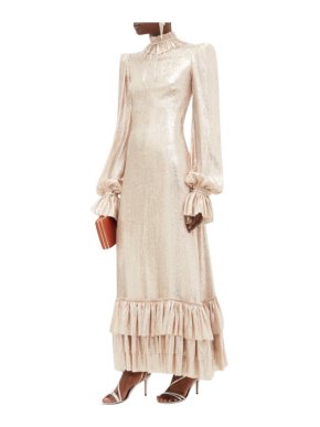 The Vampire's Wife Lame Cinderella Ruffled Dress