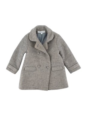 Tartine et Chocolate Grey Tweed Double Breasted Coat
